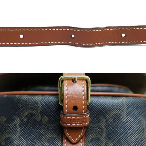 Celine Triomphe Folco Medium Shoulder Bag Brown Tan bzj.04 lu - Picture 5 of 6